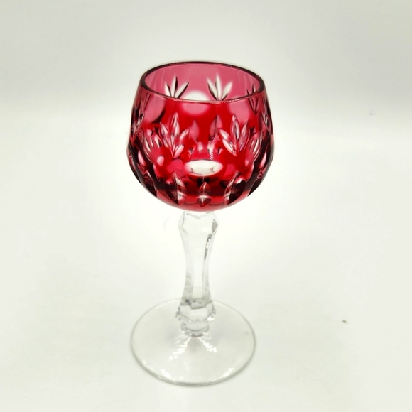Set of 6 crystal cut cordial glasses - Picture 2 of 2